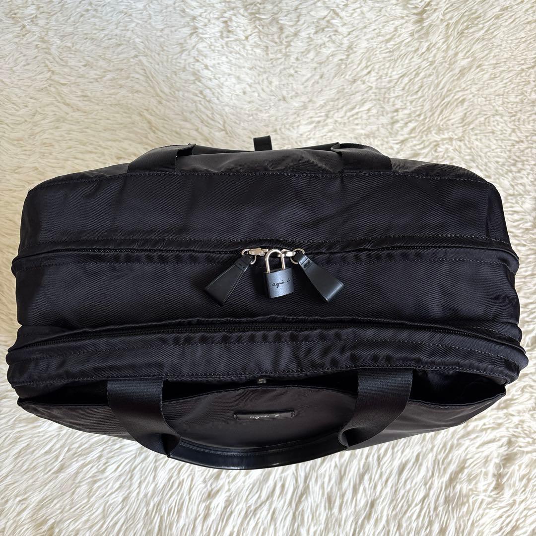 美品✨アニエスベー ボヤージュ ボストンバッグ 2way 南京錠 ナイロン 黒