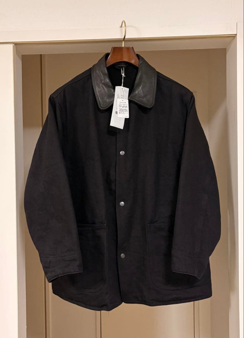 25AW comoli デニム　レザーワークジャケット　襟レザー　サイズ1 美品