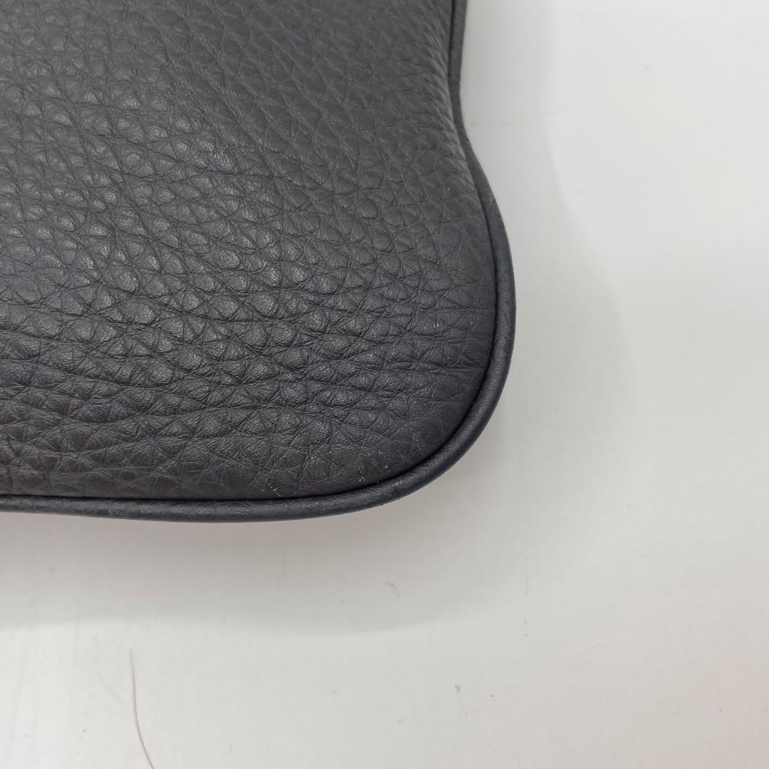 BALLY バリー ショルダーバッグ レザー ダークグレー　シボ革　メンズ