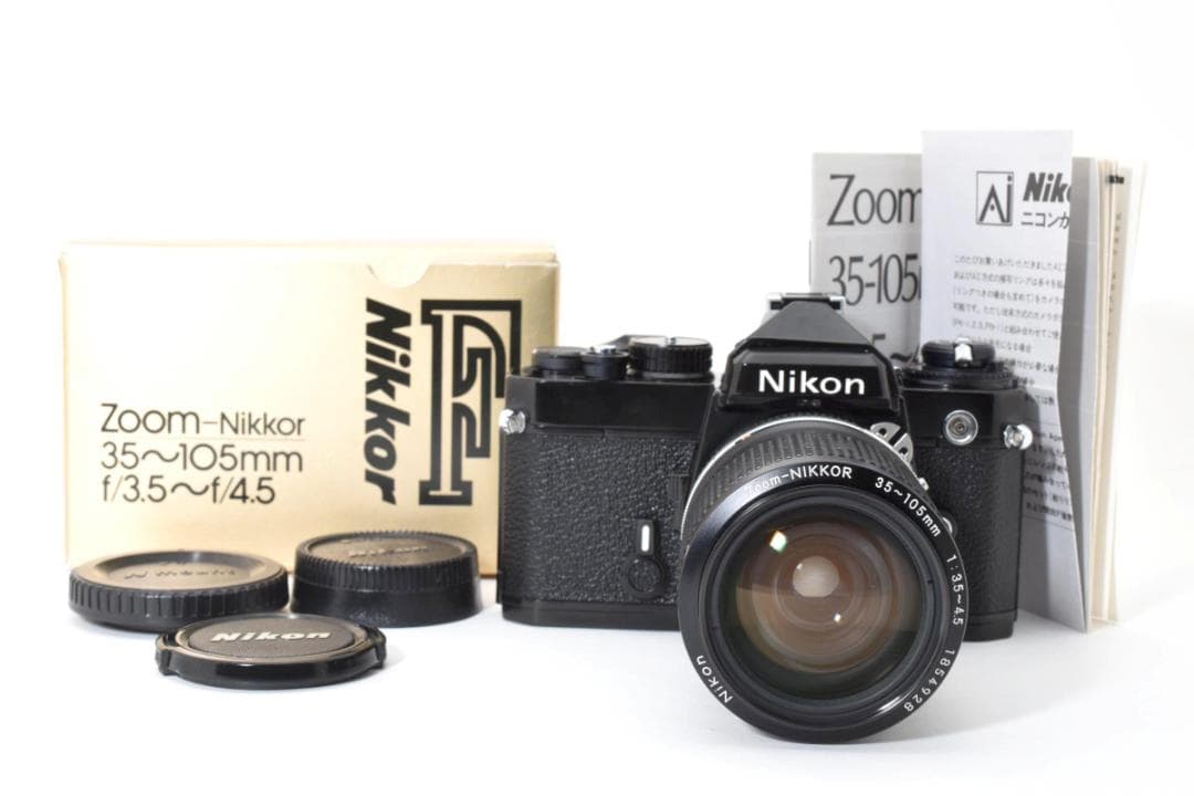 【完動良品】Nikon FE Black + 35-105mm 元箱付 1125
