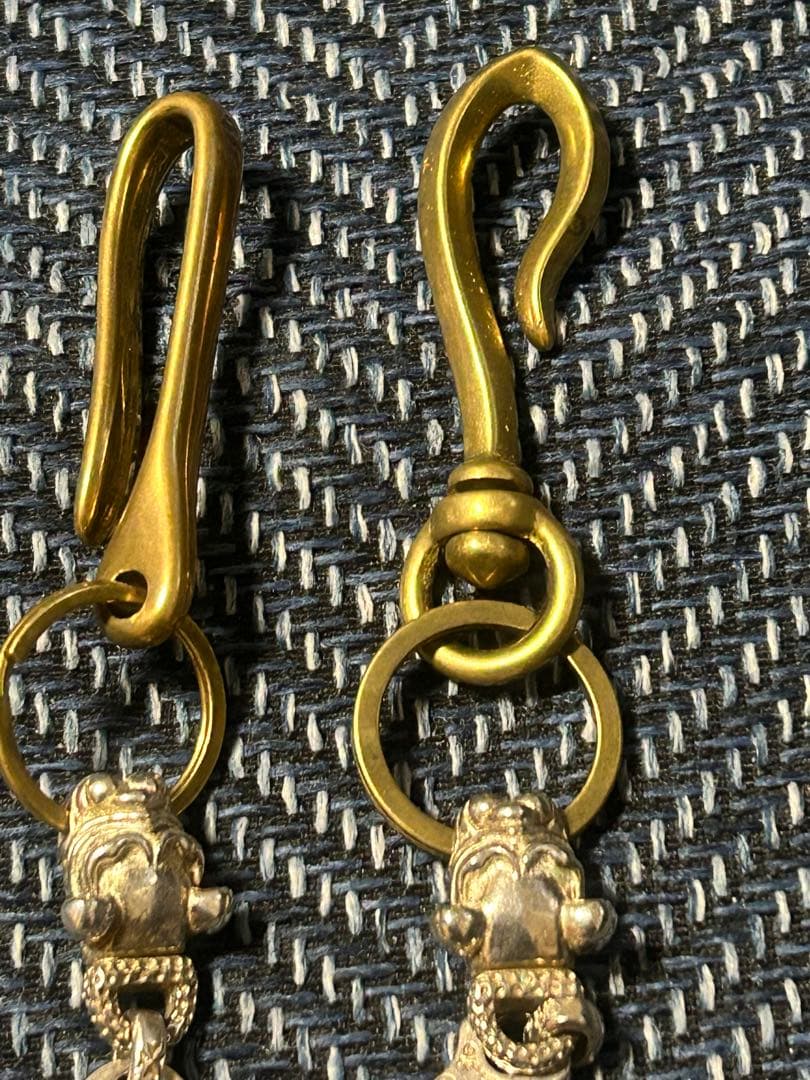 真鍮ブラス銀シルバー925コンビウォレットチェーン