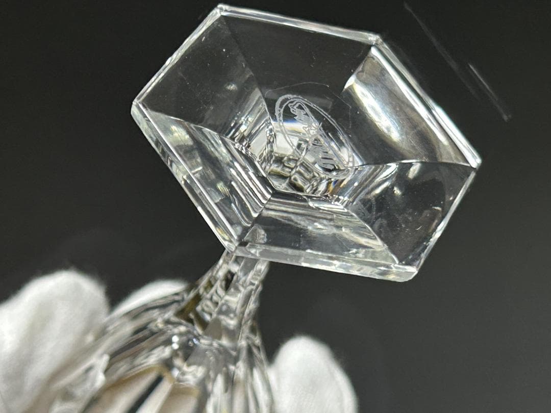 ベネチアンガラス MOSER 金彩 切子　モーゼル リキュールグラス 3個セット