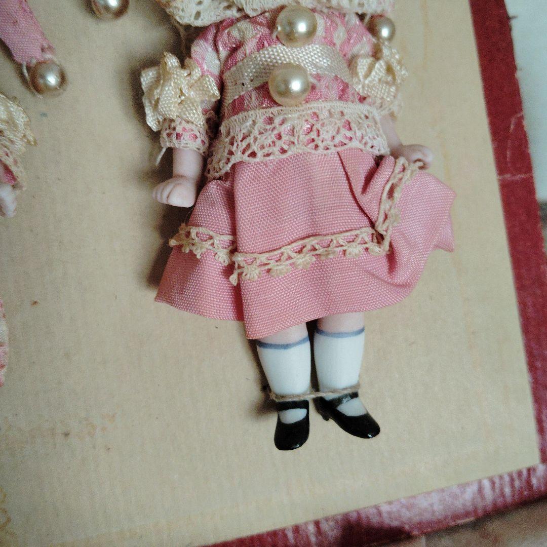 アンティーク♡レアなペアの道化師♡ミニョネット台紙付き