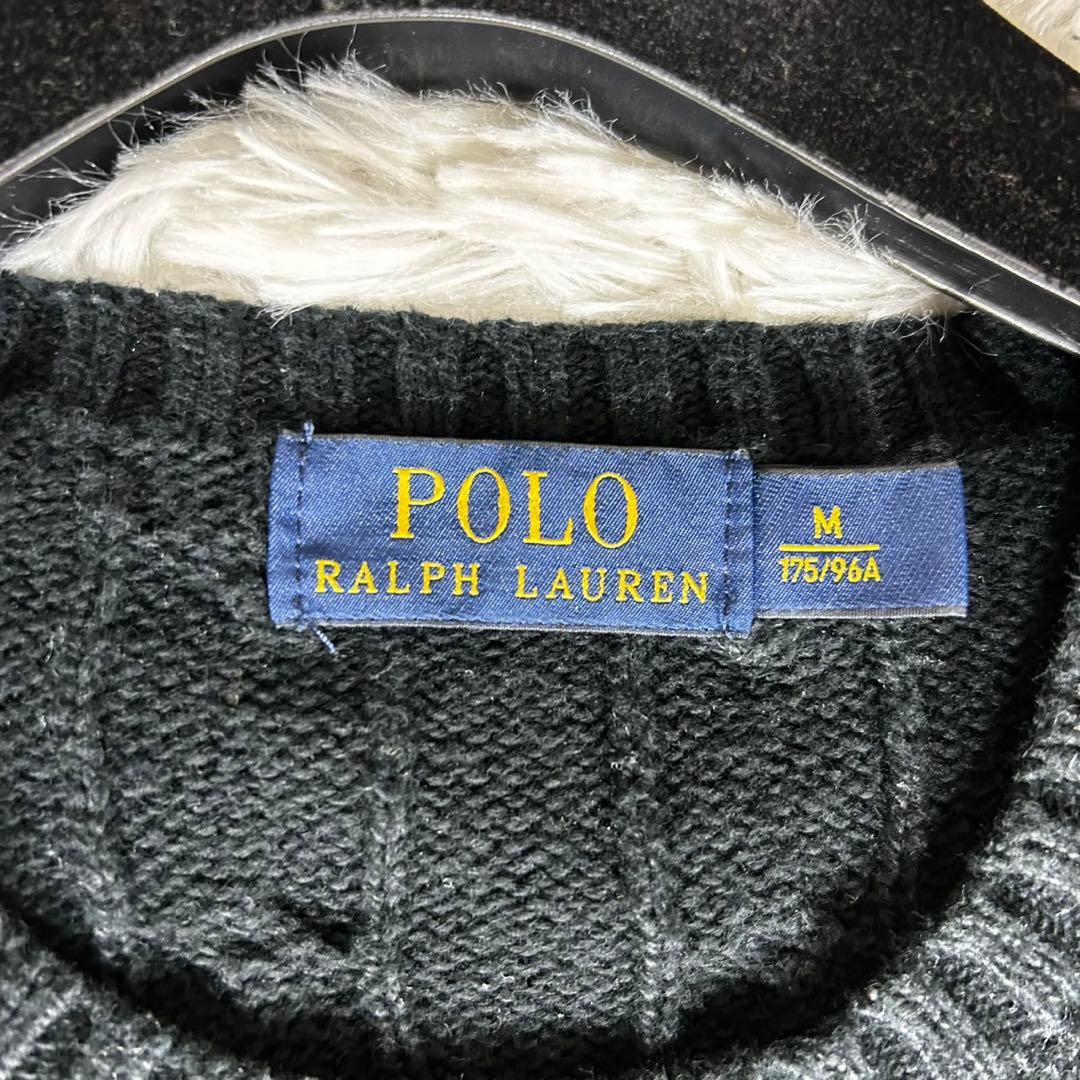美品✨ポロラルフローレン ケーブルニット セーター コットン クルーネック M