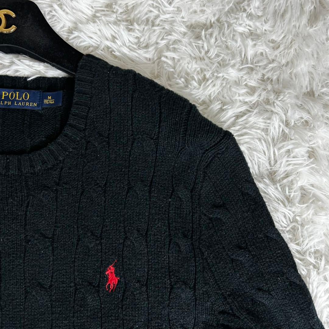 美品✨ポロラルフローレン ケーブルニット セーター コットン クルーネック M