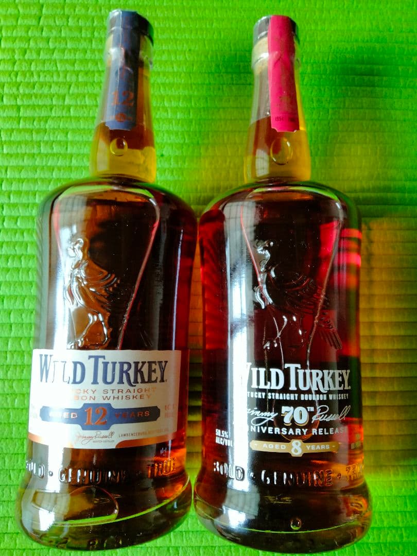 終売品！！ワイルドターキー12年 & 70周年記念リリース二本セット