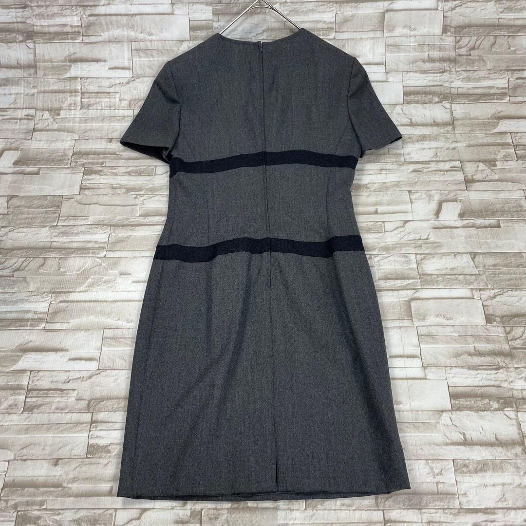 【美品】ヴァレンティノ★ワンピース　ベルト　ウール　グレー　ヴィンテージ