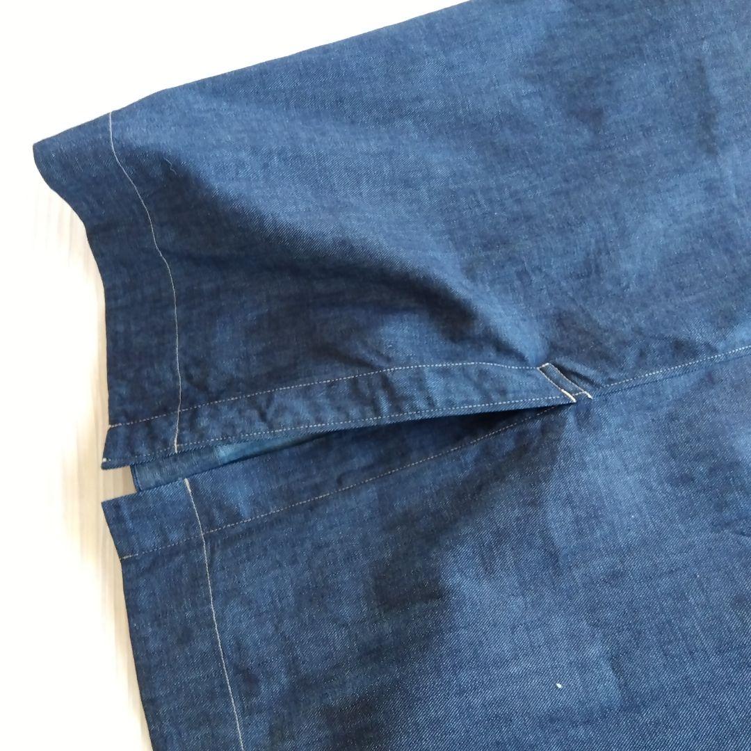 45R ★プチデニムのパフブリッジワンピース　インディゴ濃