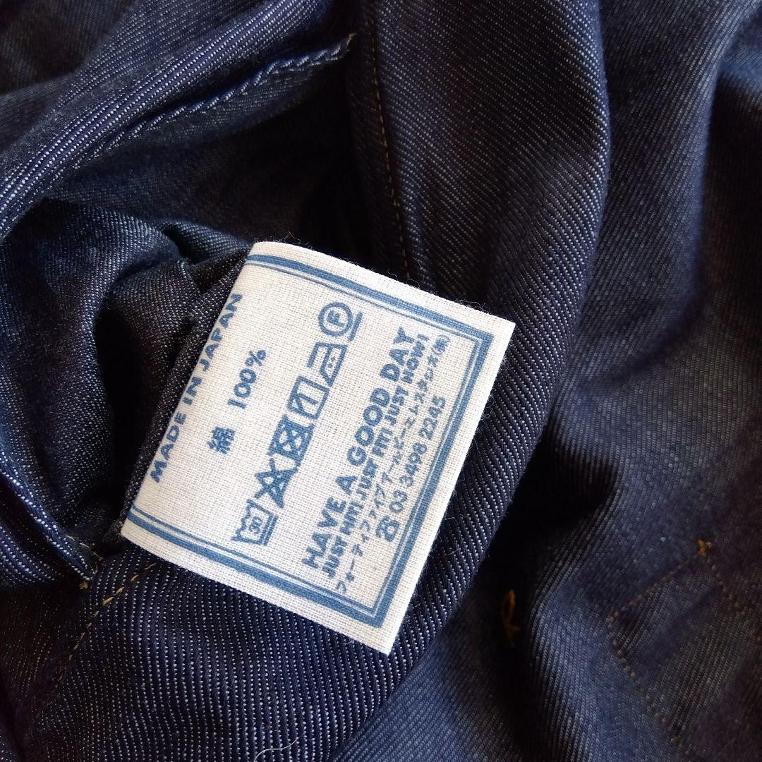 45R ★プチデニムのパフブリッジワンピース　インディゴ濃