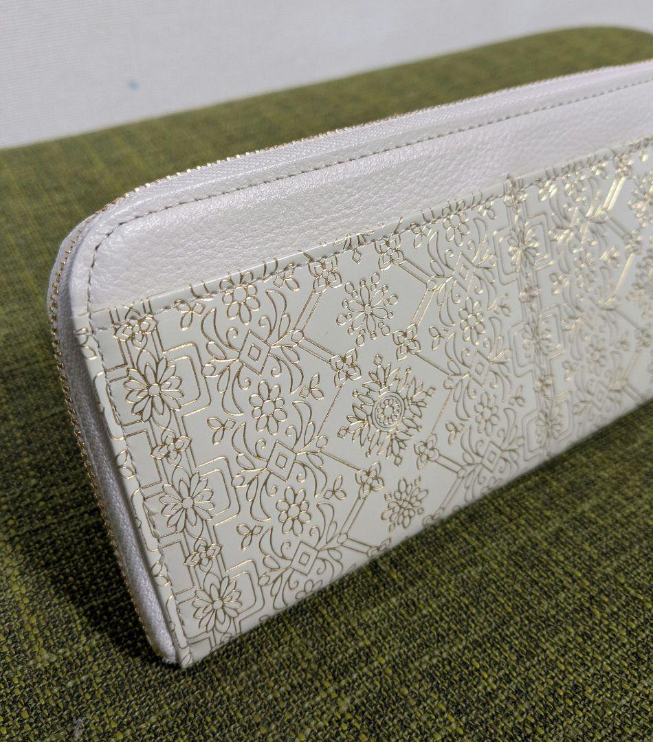 【新品未使用】友禅文庫　長財布　L字ファスナー　ゴールド