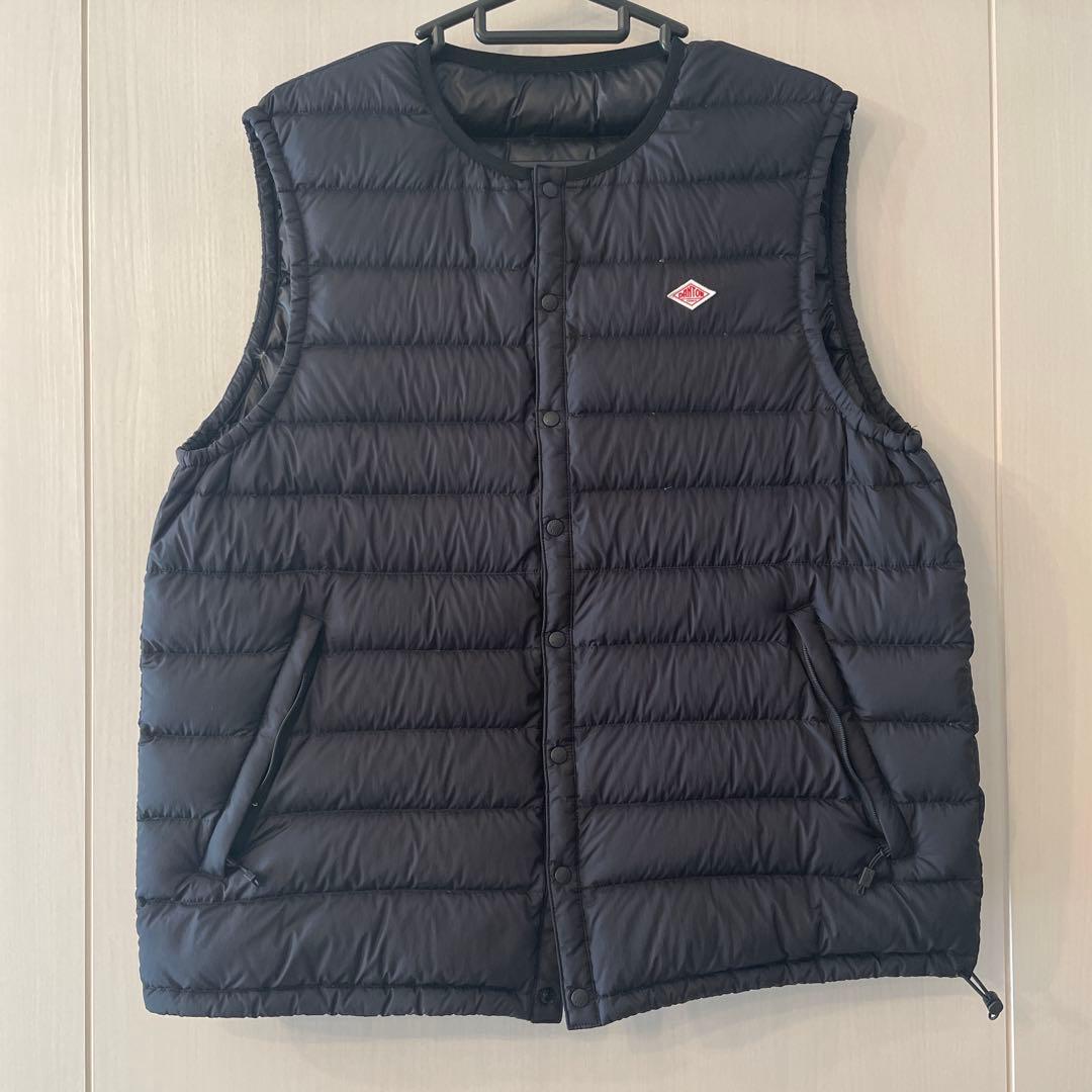 美品　ダントン DANTON ブラック ダウンベスト Lサイズ
