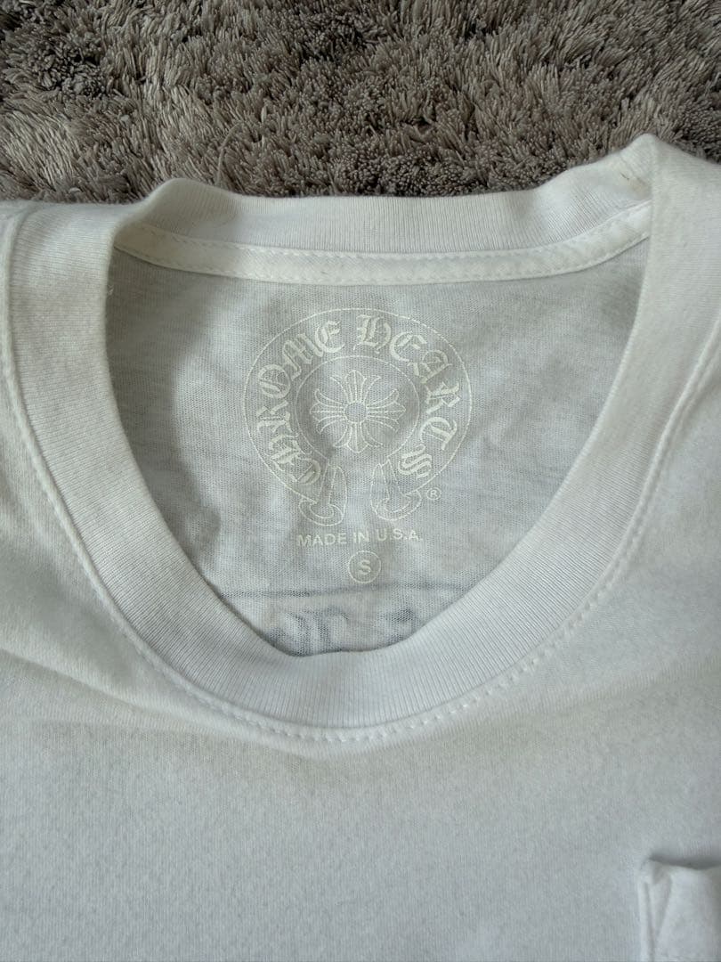クロムハーツ ロングTシャツ スクロールラベル ホワイト　Sサイズ　ロンT