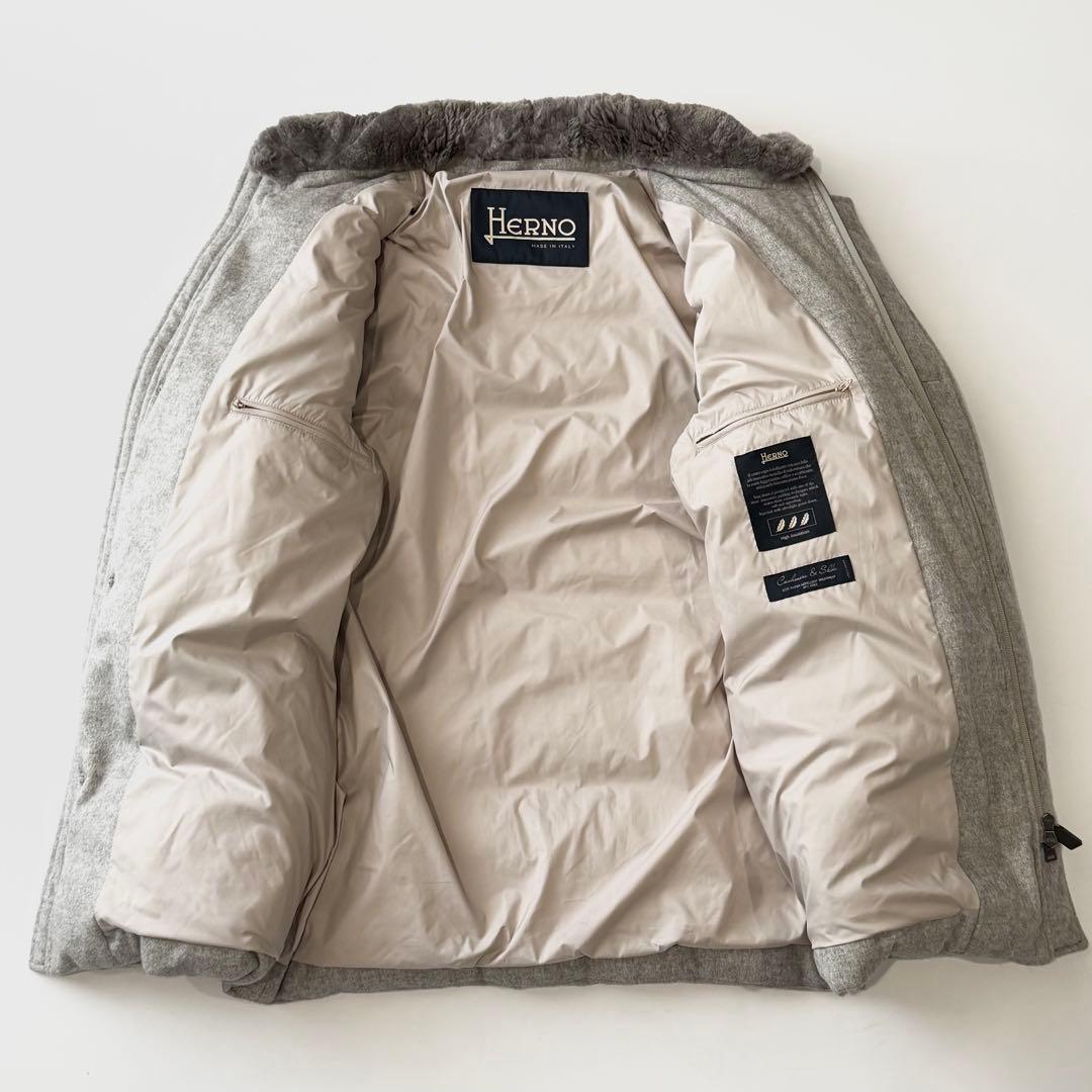 HERNO ヘルノ シルク カシミヤ ビーバーファー ダウンジャケット