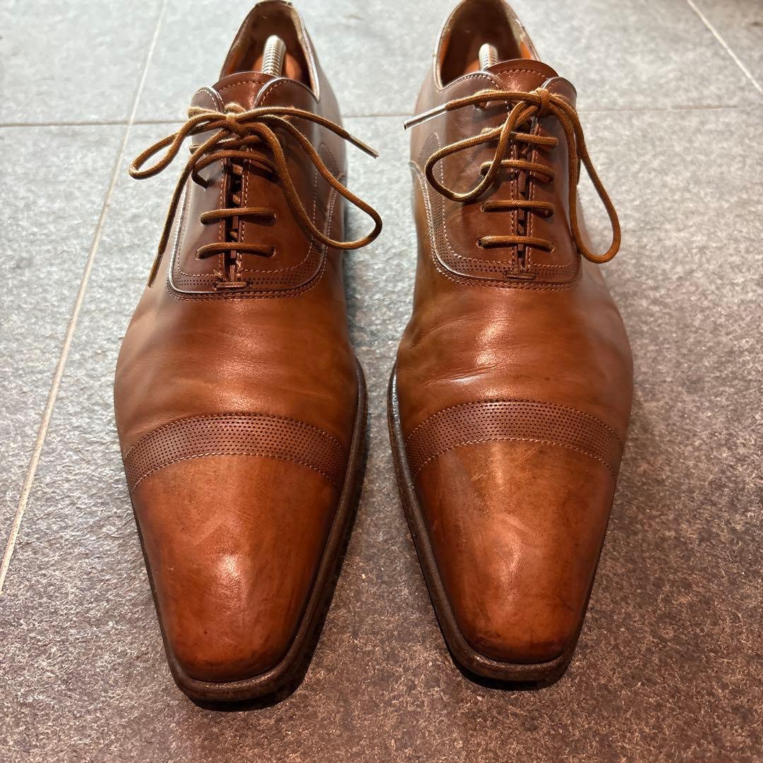 サントーニ　ブラウンレザー ビジネスシューズ