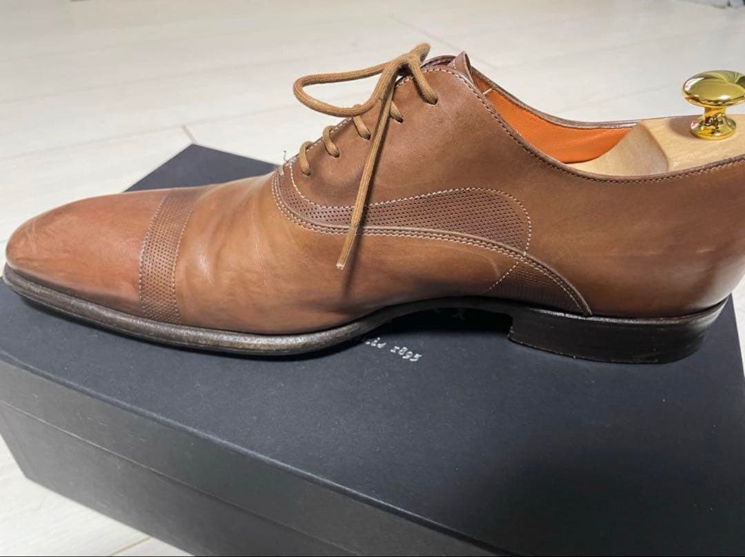 サントーニ　ブラウンレザー ビジネスシューズ