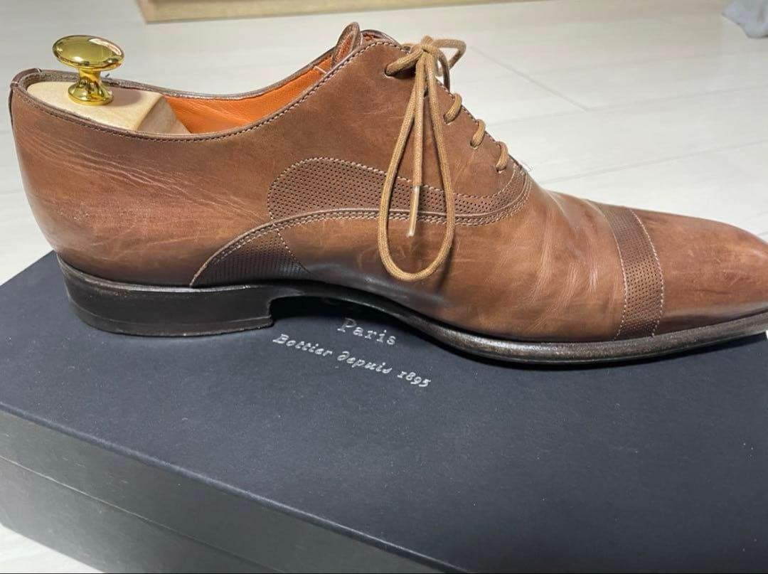 サントーニ　ブラウンレザー ビジネスシューズ