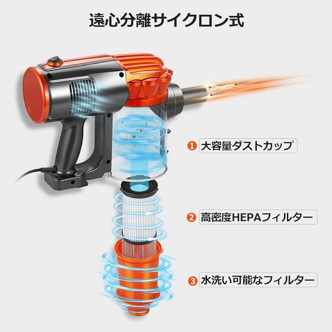 掃除機　サイクロン 600W ハイパワー オレンジ