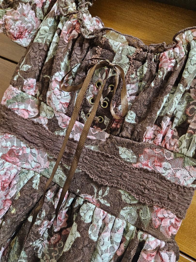 LIZ LISA フラワープリント 半袖ミニワンピース