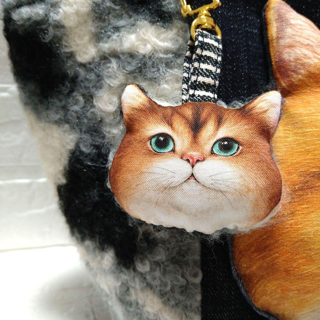 お*ん様 コヤンイサムチョン☆スクエアトートバッグ　デニム＆もこもこボア　ふてに