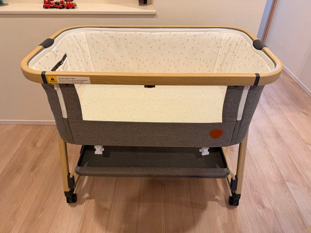HZDMJ 添い寝 ベビーベッド 持ち運び 折りたたみ グレー