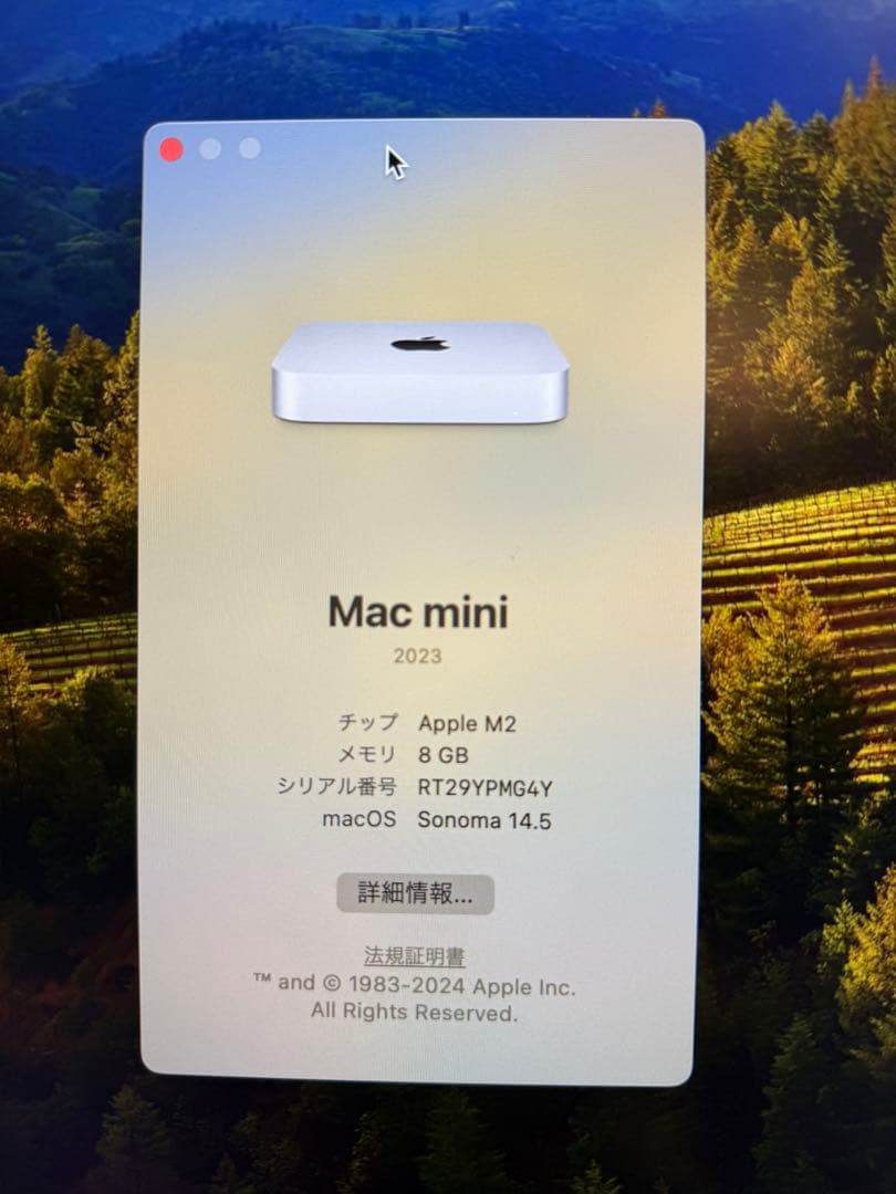 Mac mini 2023 M2（純正キーボード&マウス付）