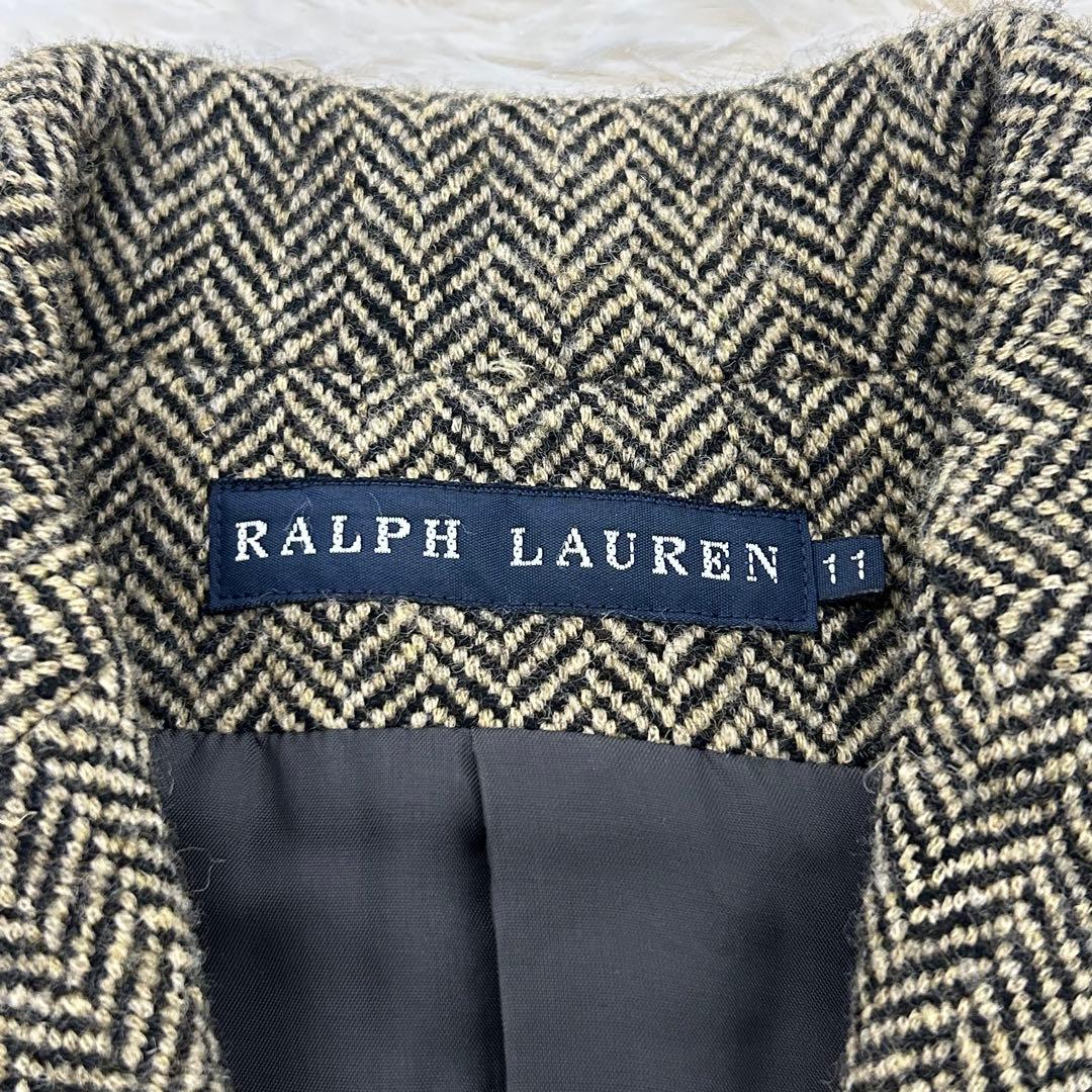 【美品】ラルフローレン ウール ツィードジャケット ヘリンボーン 11号