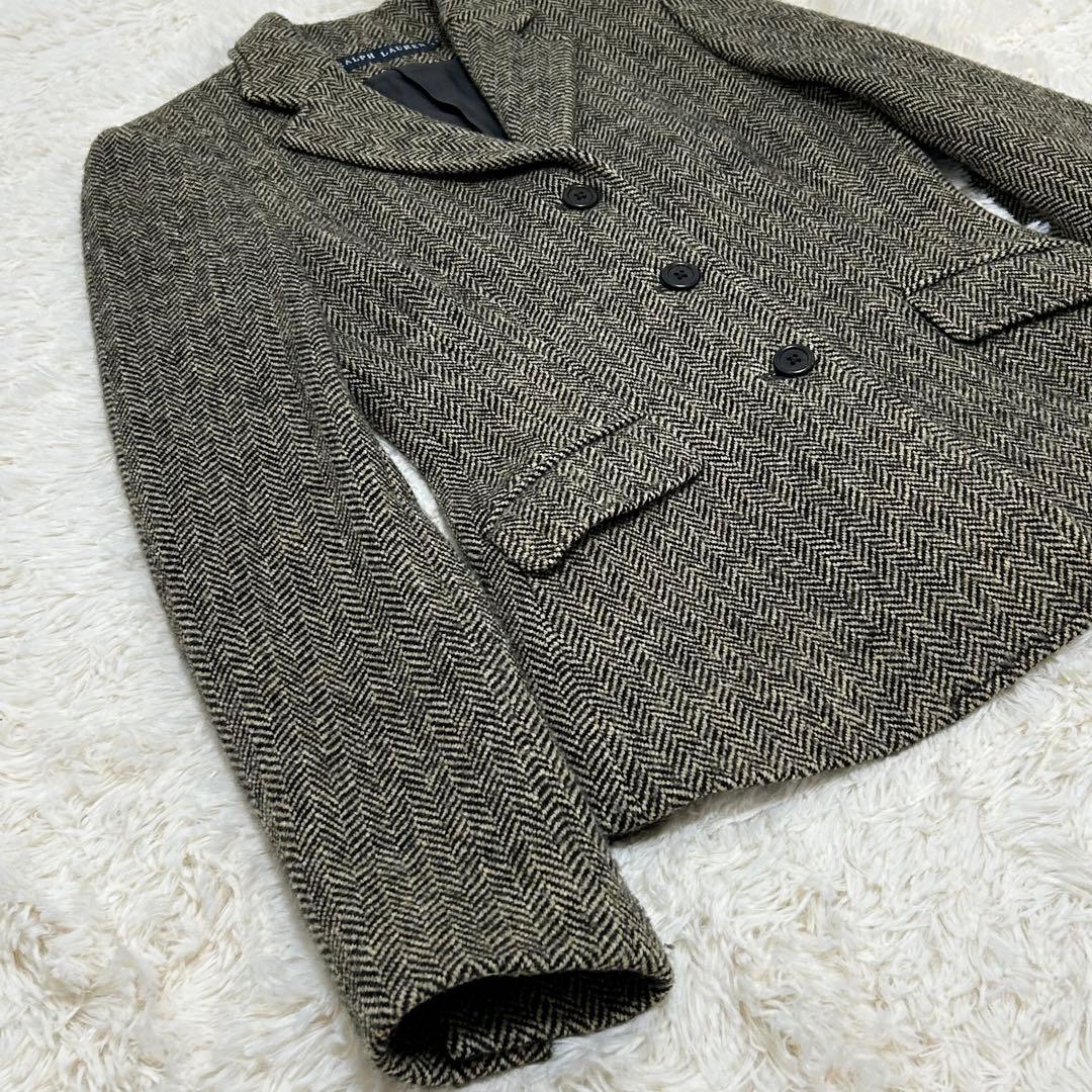 【美品】ラルフローレン ウール ツィードジャケット ヘリンボーン 11号