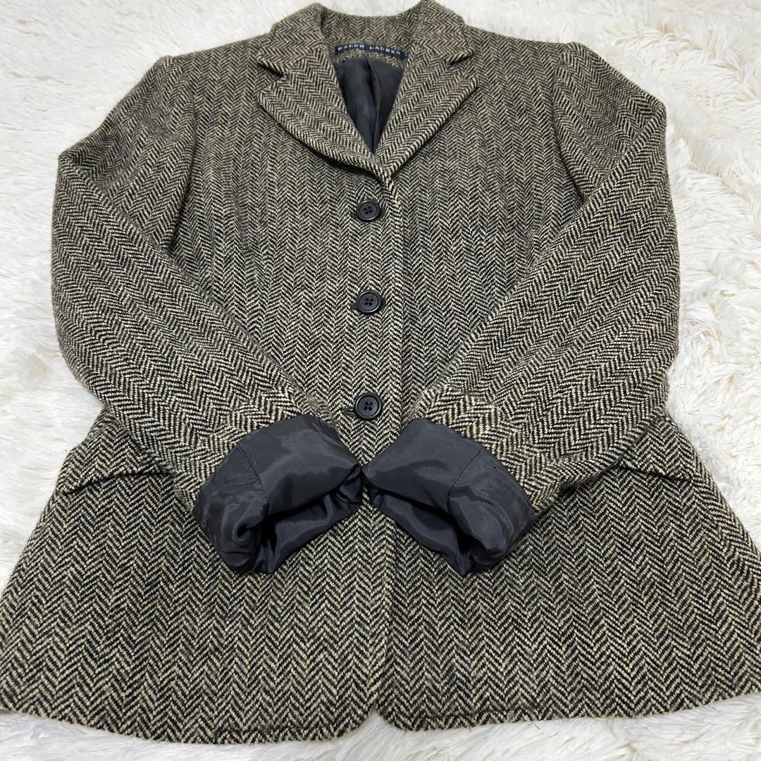 【美品】ラルフローレン ウール ツィードジャケット ヘリンボーン 11号