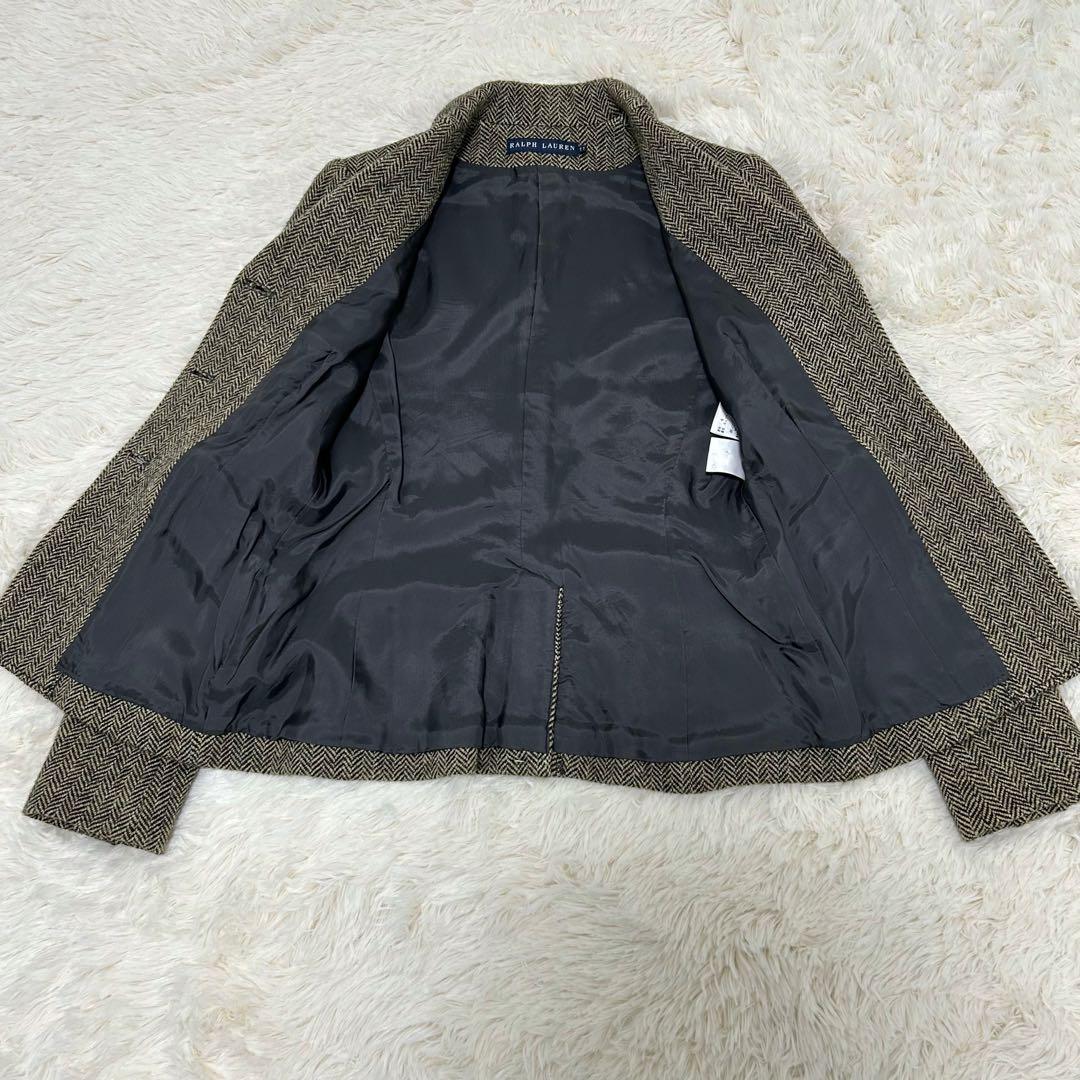 【美品】ラルフローレン ウール ツィードジャケット ヘリンボーン 11号