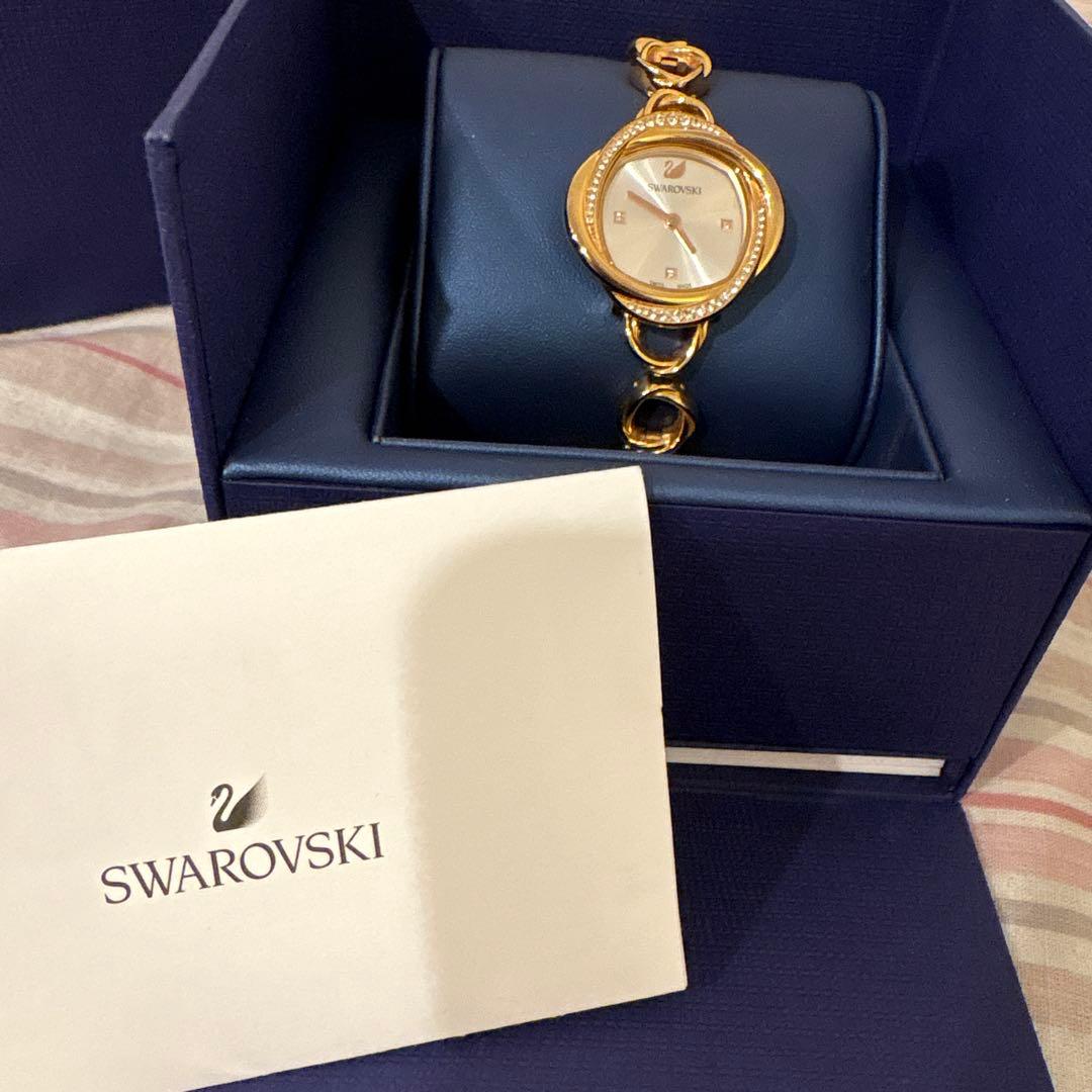 美品【SWAROVSKY】　クリスタルフラワーウォッチ