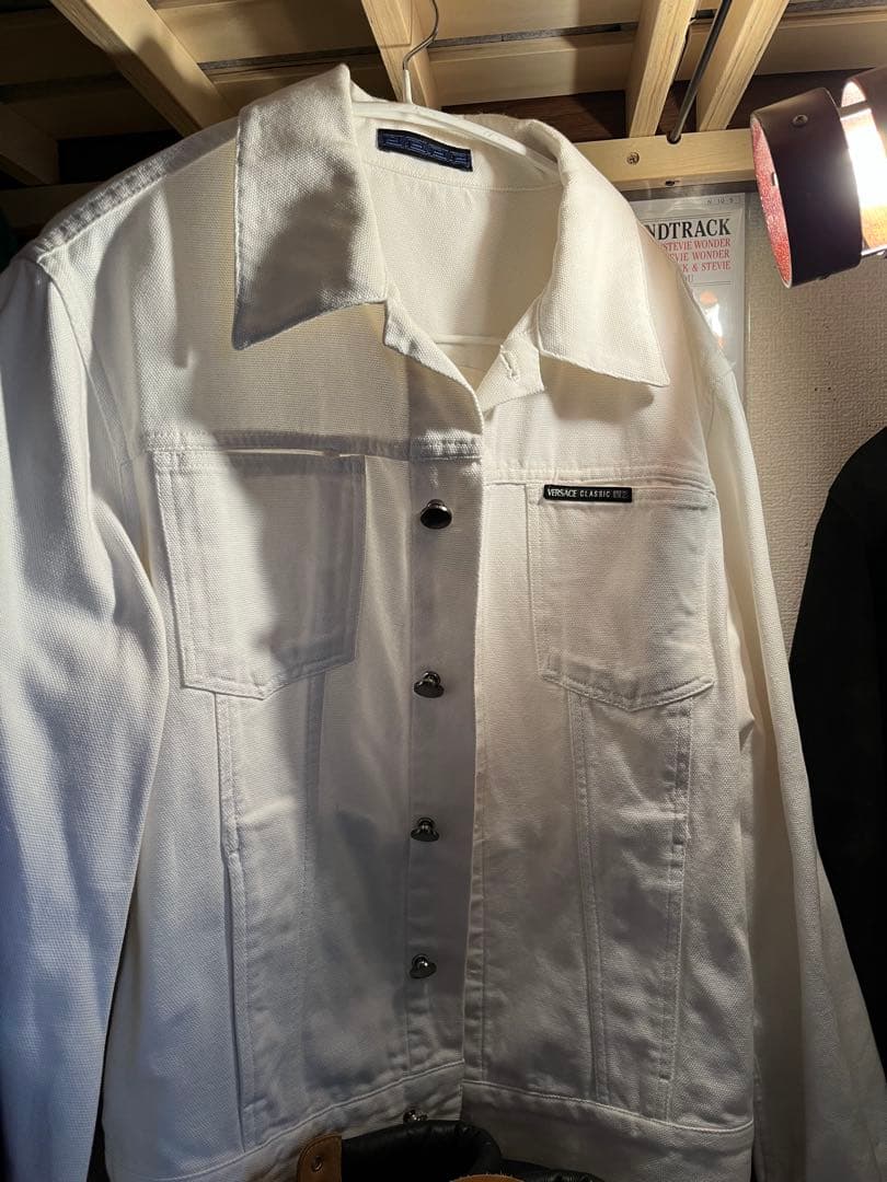 希少/90s-00✨VERSACE CLASSIC V2 白デニムジャケット
