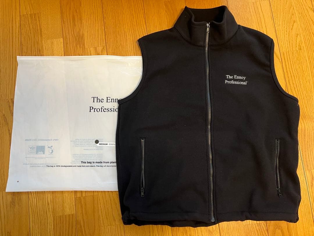 トップス ennoy PROFESSIONAL FLEECE VEST BLACK