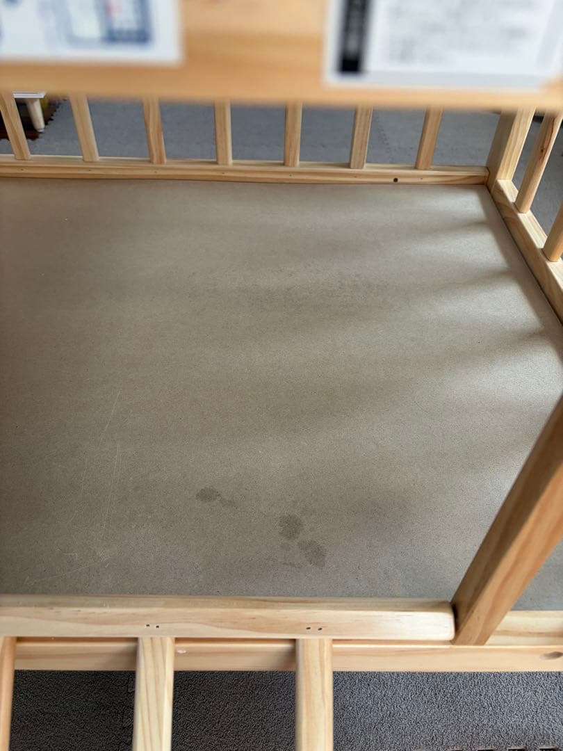 【送料込】澤田木工所 木製ベビーベッド 下段収納付き