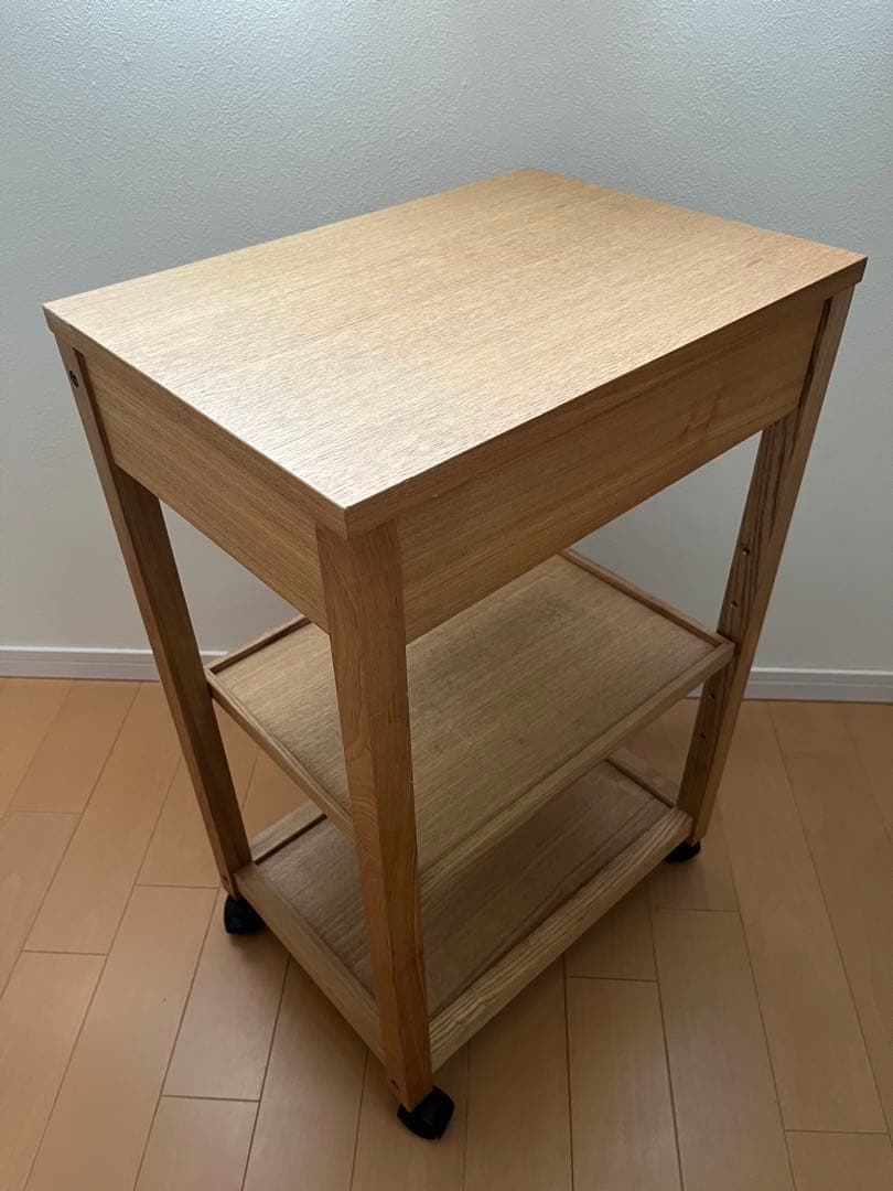 【出品5/7まで　最終価格】無印良品　木製キッチンワゴン　タモ材　廃盤品