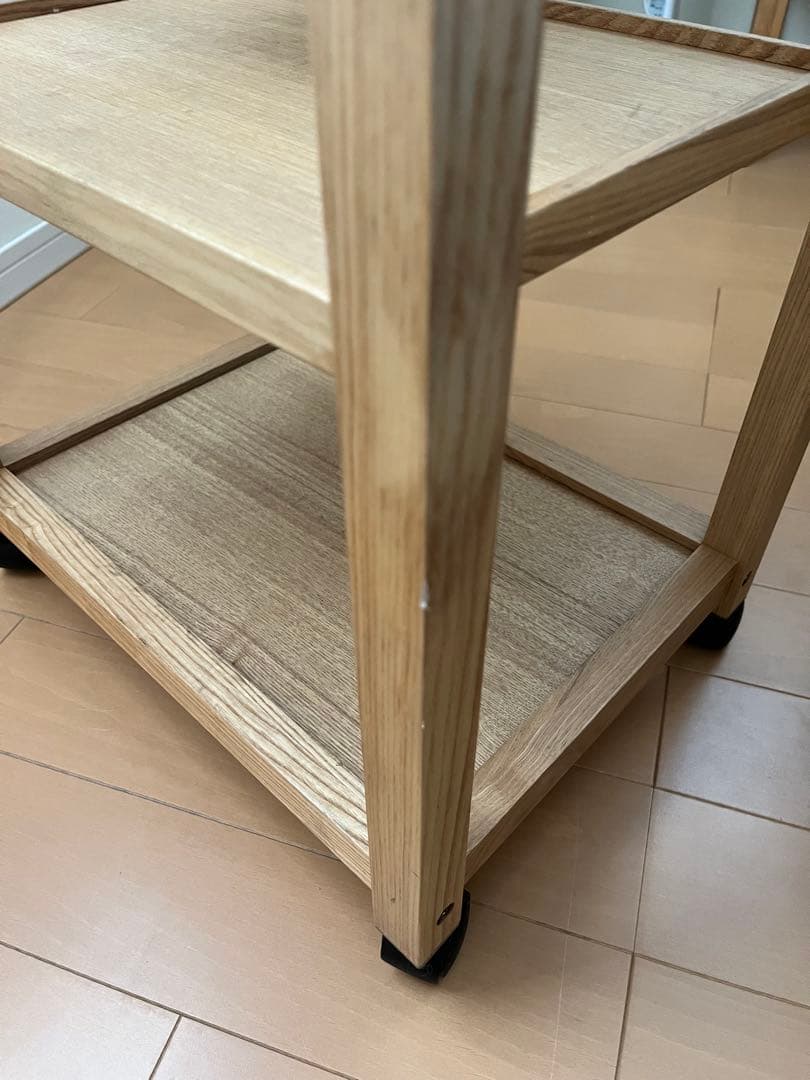 【出品5/7まで　最終価格】無印良品　木製キッチンワゴン　タモ材　廃盤品