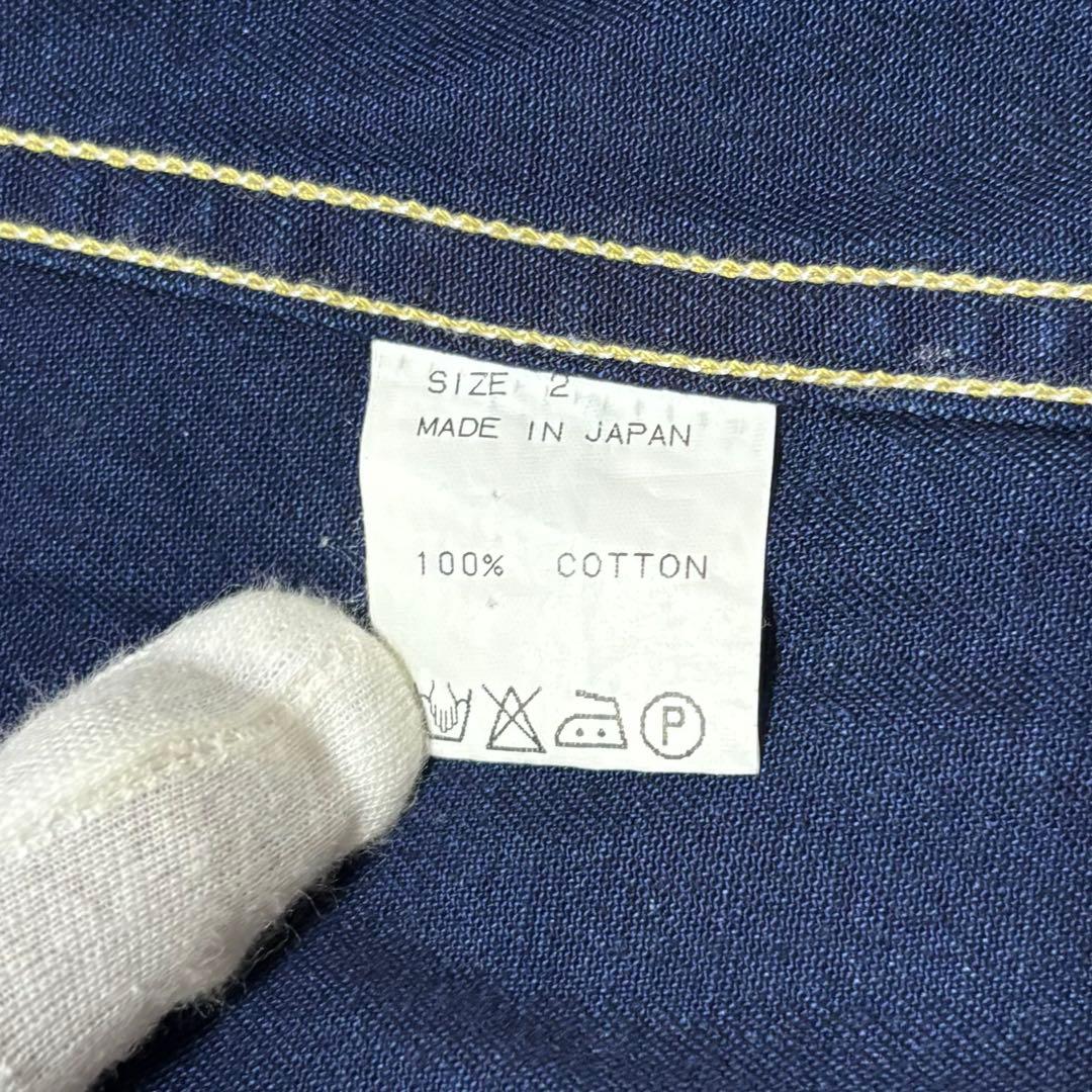 MARKAWARE ネイビー ストライプ カバーオール 金ボタン