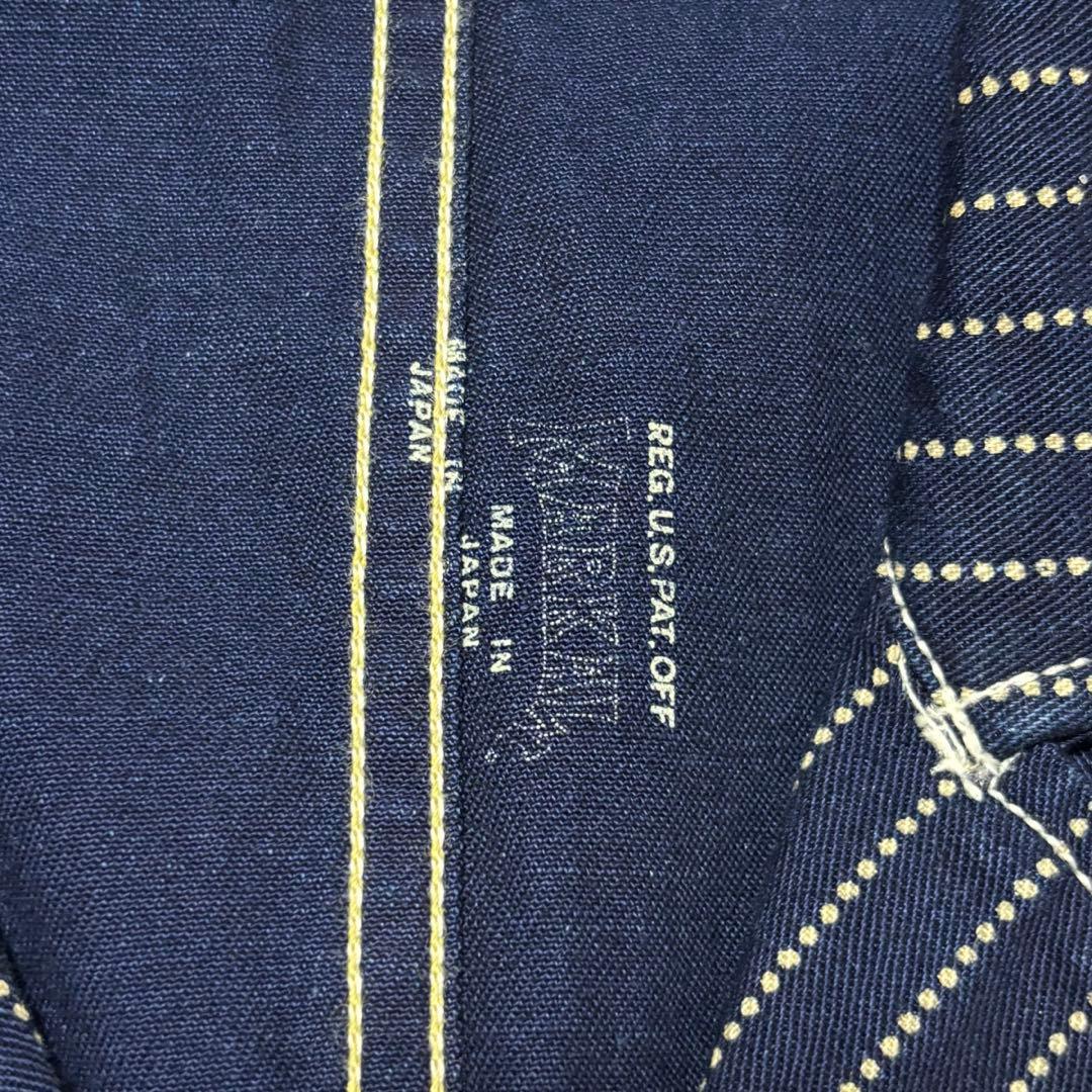 MARKAWARE ネイビー ストライプ カバーオール 金ボタン