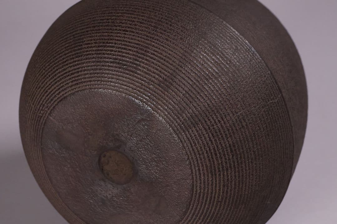 茶道具 門脇喜平 糸目紋 尻張釜 共箱 風炉釜 吊釜 鉄釜【MA528】