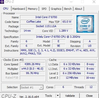 動作確認済み i7-8700 (LGA1151-2)