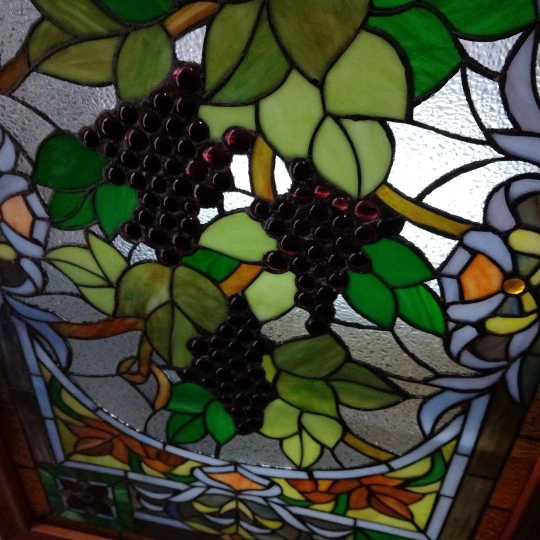 壁飾り 壁掛け ステンドグラス 葡萄柄 西洋アンティーク インテリア