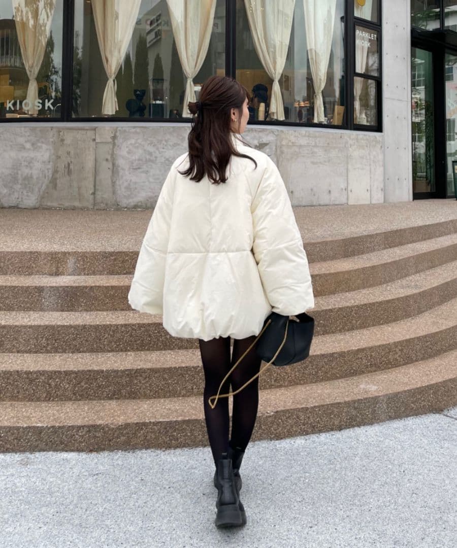 hinari ヒナリ 中綿リボンミドルコート