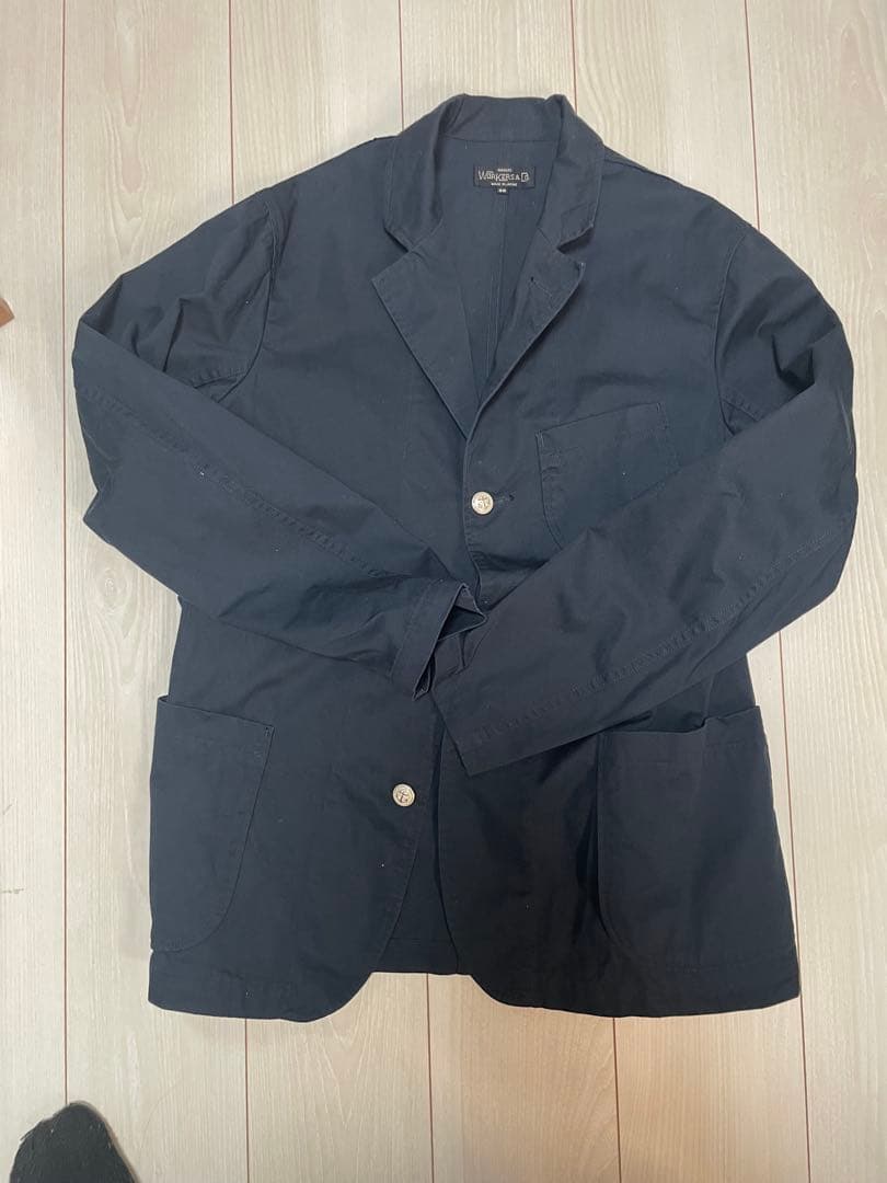 極美品　WOKERS　ラウンジブレザー　ネイビーチノ　38