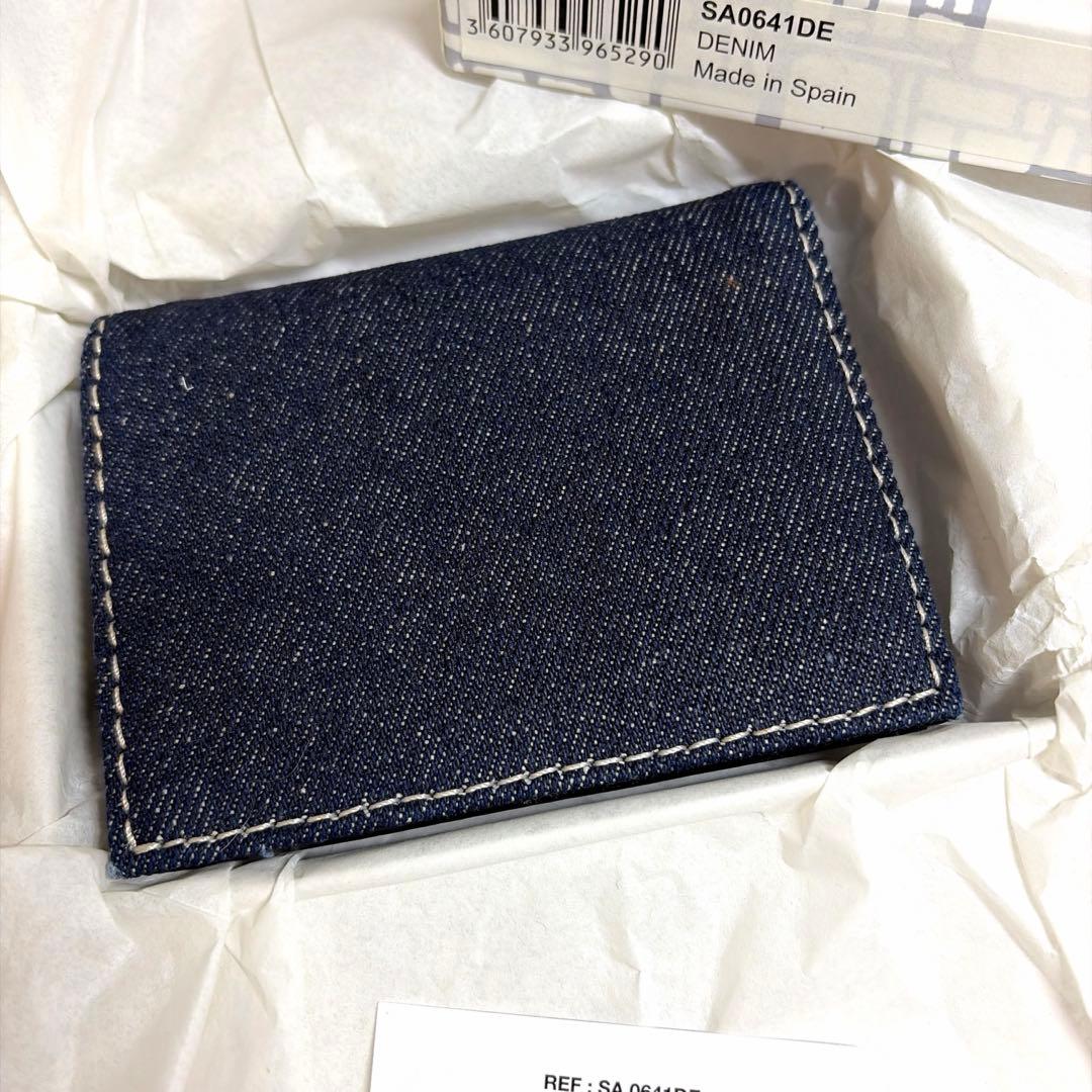 新品 コムデギャルソンSA0641DE ウォレット カードケース デニム レザ
