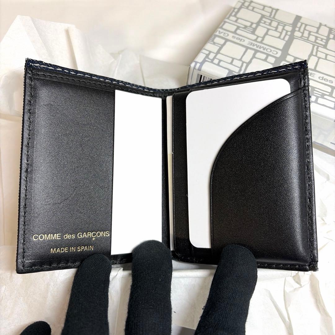 新品 コムデギャルソンSA0641DE ウォレット カードケース デニム レザ