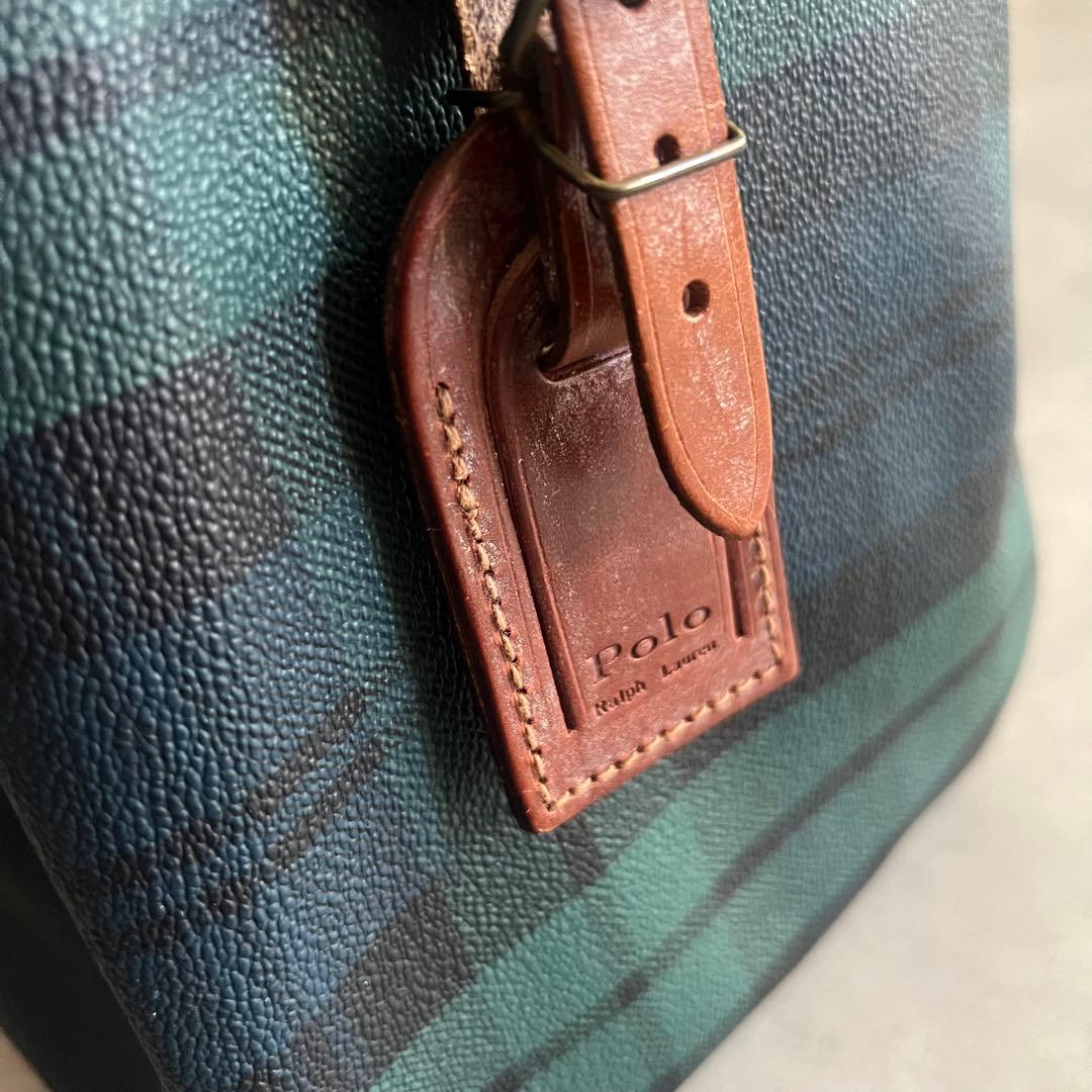 ラルフローレン ボストン バッグ ブラックウォッチ レザー 旅行