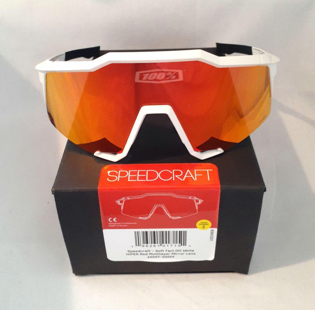 100％ Speedcraft ホワイト レッド ワンハンドレッド サングラス