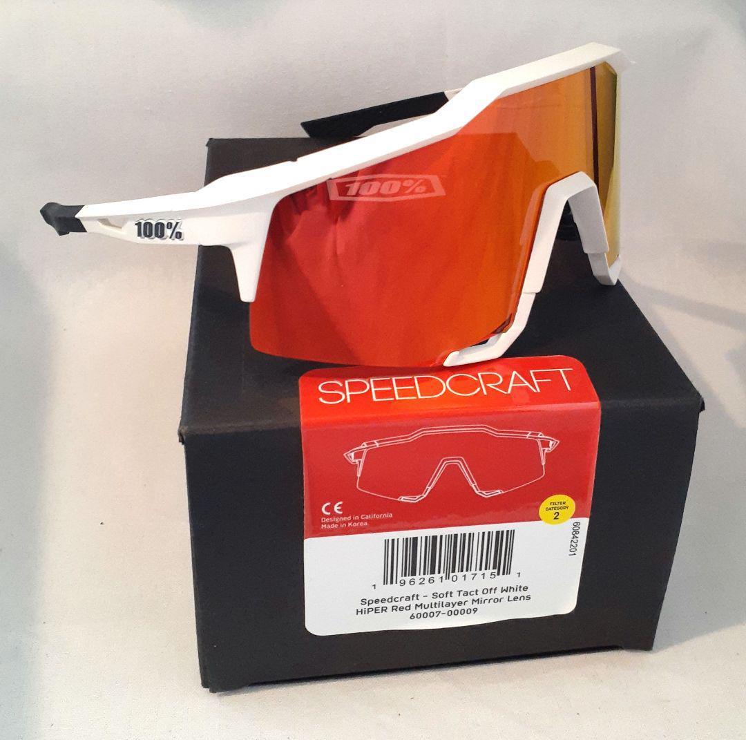 100％ Speedcraft ホワイト レッド ワンハンドレッド サングラス