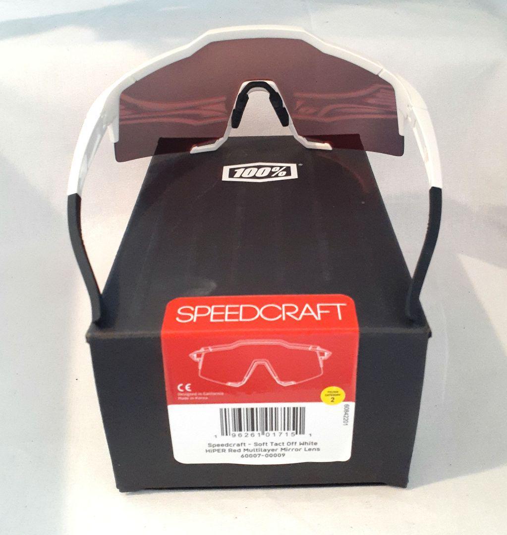 100％ Speedcraft ホワイト レッド ワンハンドレッド サングラス