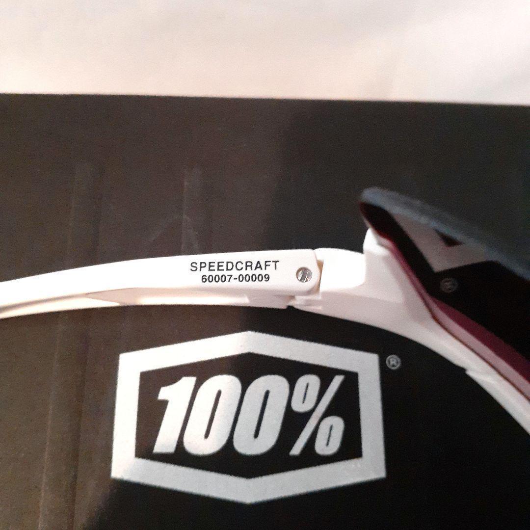 100％ Speedcraft ホワイト レッド ワンハンドレッド サングラス