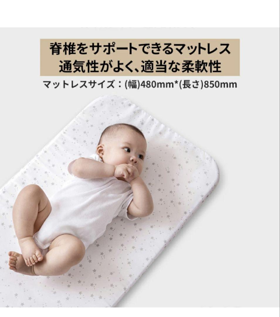 【最終値下げ】HZDMJ キャスター付 ベビーベッド 折りたたみ グレー